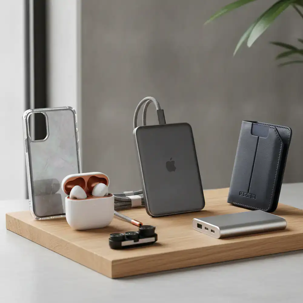 Premium smartphone accessories displayed elegantly